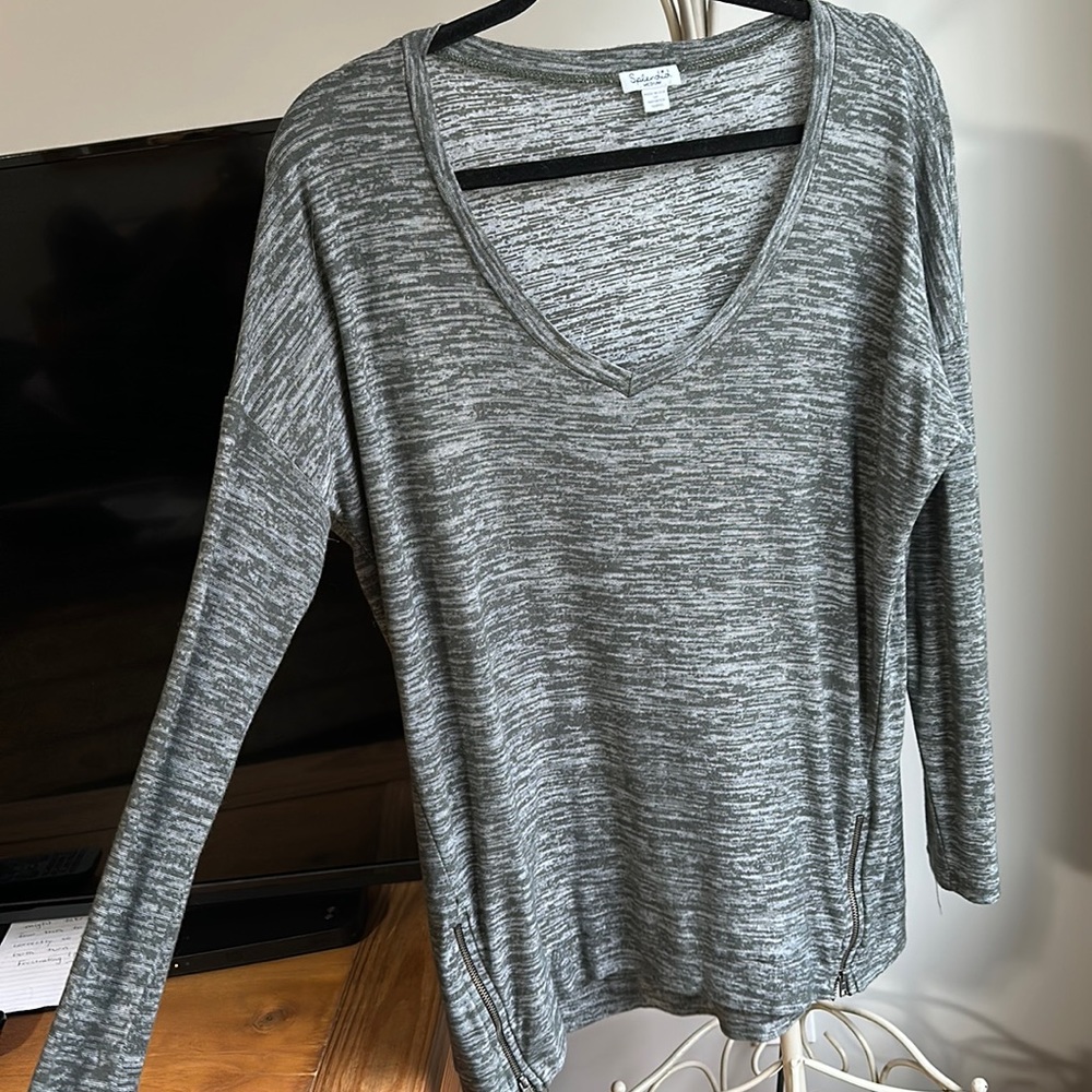 Splendid green/gray space dye long sleeve top